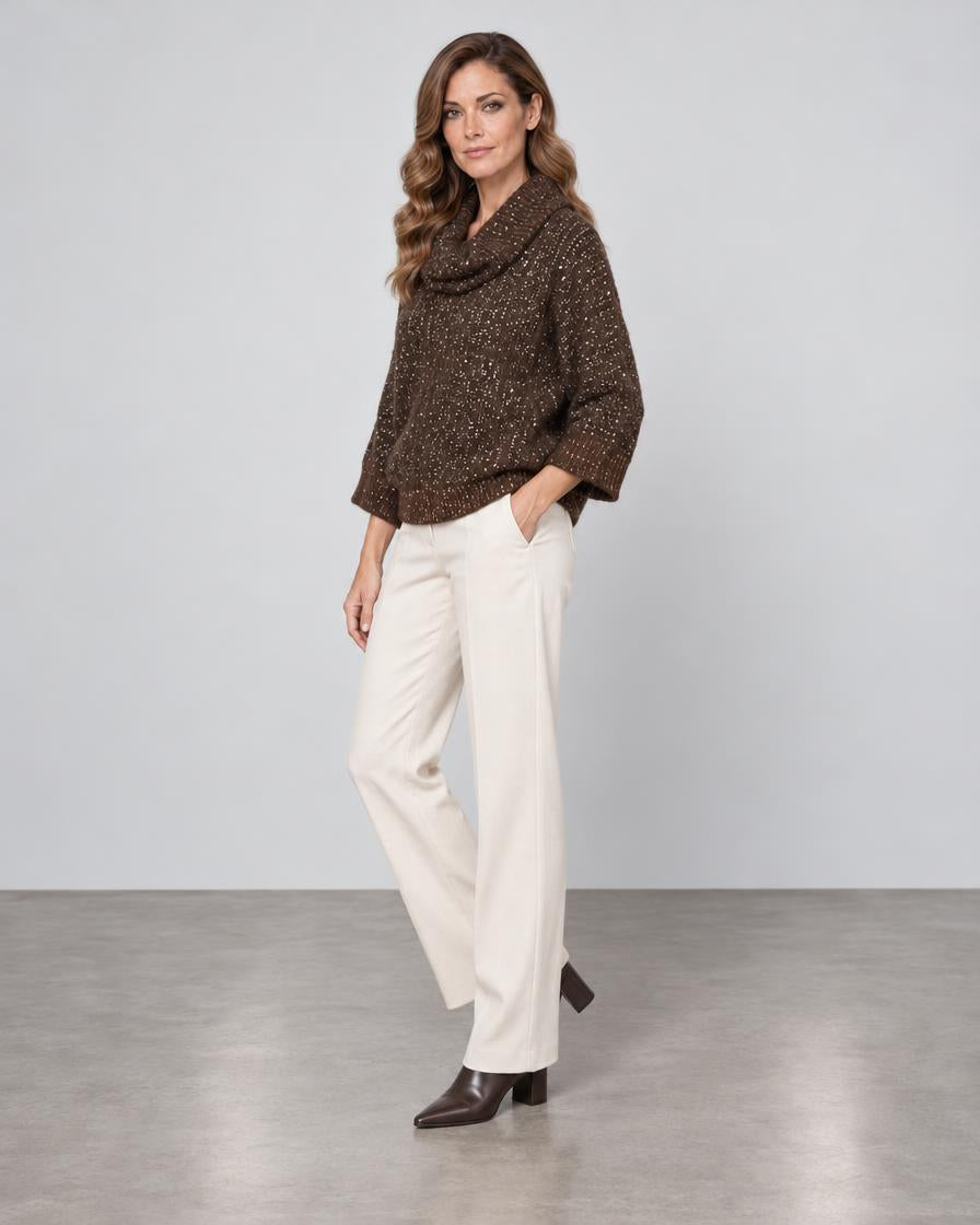 Welsh Alpaca Soft Kimino Collar - Caffe