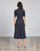 D.Exterior Polo Collar Knit Midi Dress - Blue