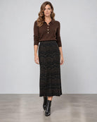 D.Exterior Chevron Knit Midi Skirt - Black
