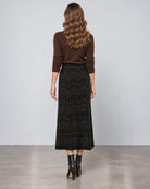 D.Exterior Chevron Knit Midi Skirt - Black