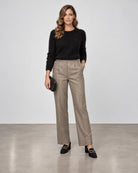 D.Exterior Pleated Straight-Leg Trousers - Visone
