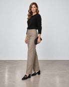 D.Exterior Pleated Straight-Leg Trousers - Visone