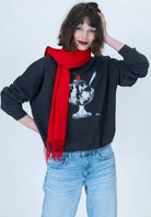 Cherry on Top Cozy Sweatshirt - Worn Black