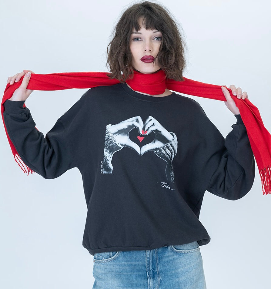 Full Heart Cozy Sweatshirt - Black