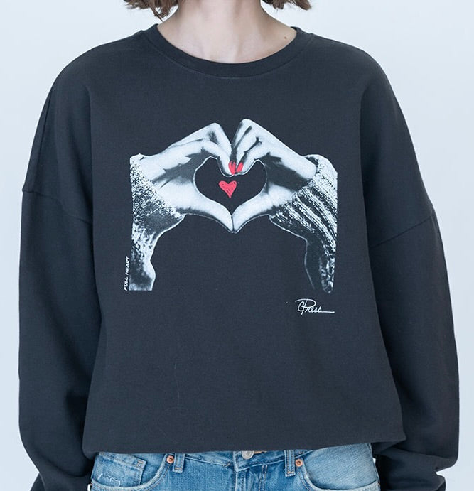 Full Heart Cozy Sweatshirt - Black