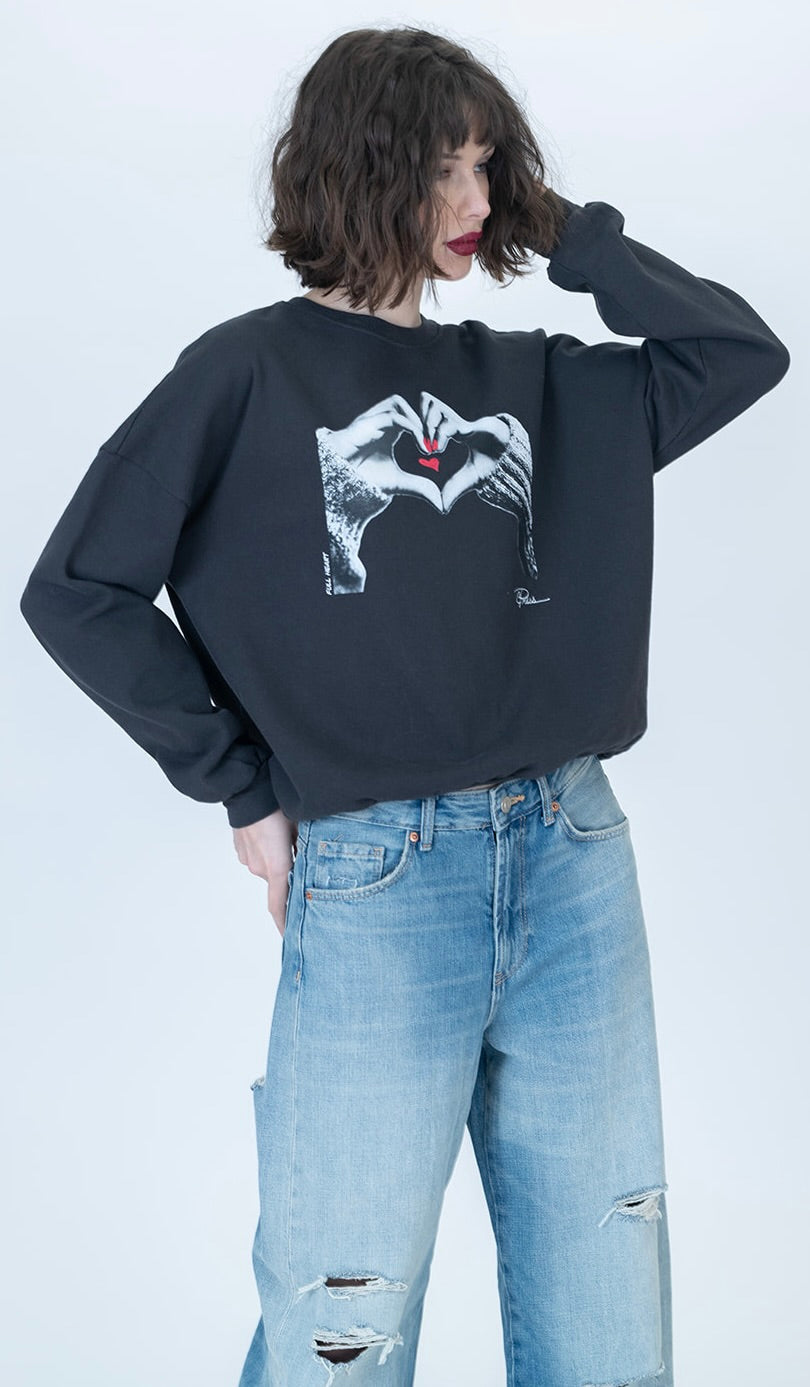 Full Heart Cozy Sweatshirt - Black