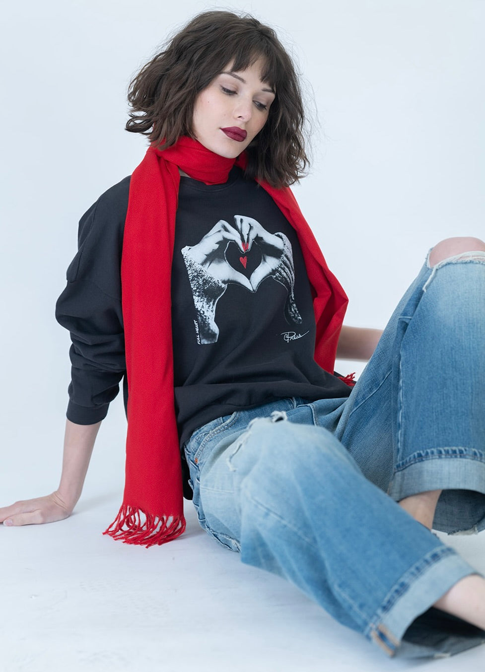 Full Heart Cozy Sweatshirt - Black