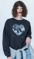 Wild at Heart Cozy Sweatshirt - Worn Black