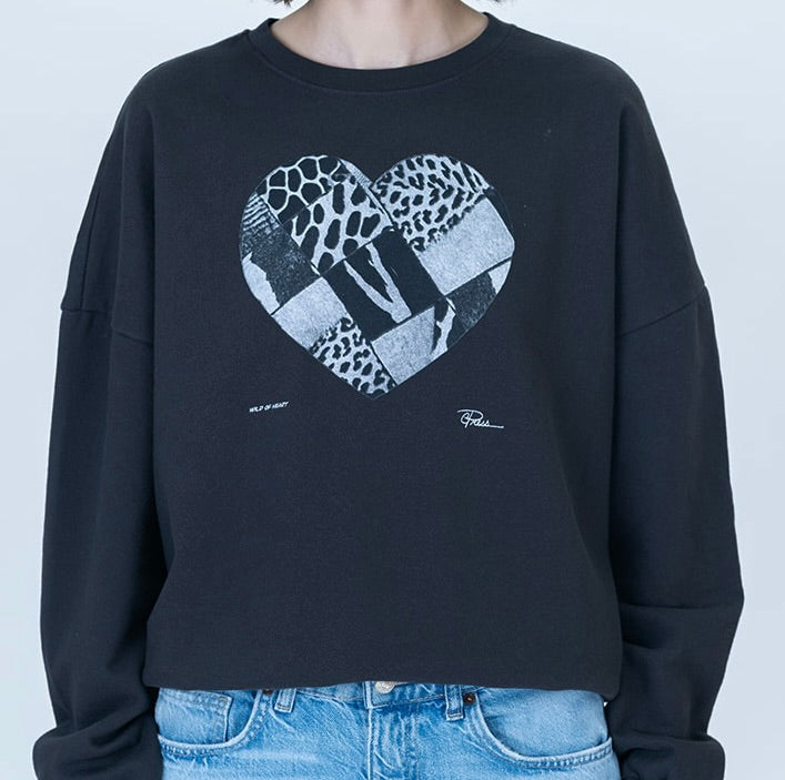 Wild at Heart Cozy Sweatshirt - Worn Black