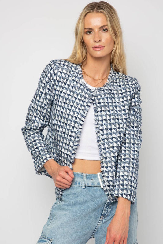 Central Park West Veronica Double Breasted Tweed Jacket