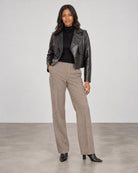 Camille Vegan Leather Jacket - Black
