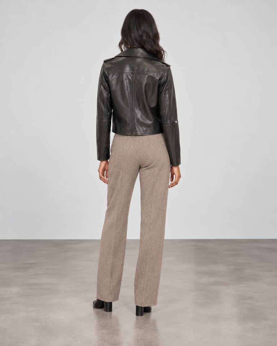 Camille Vegan Leather Jacket - Black