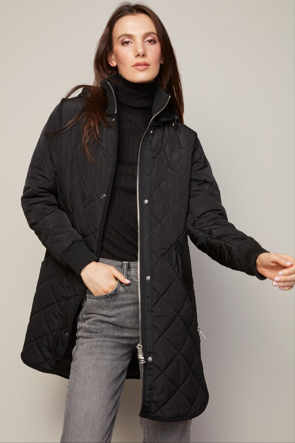 Libby Quilt Coat - Black