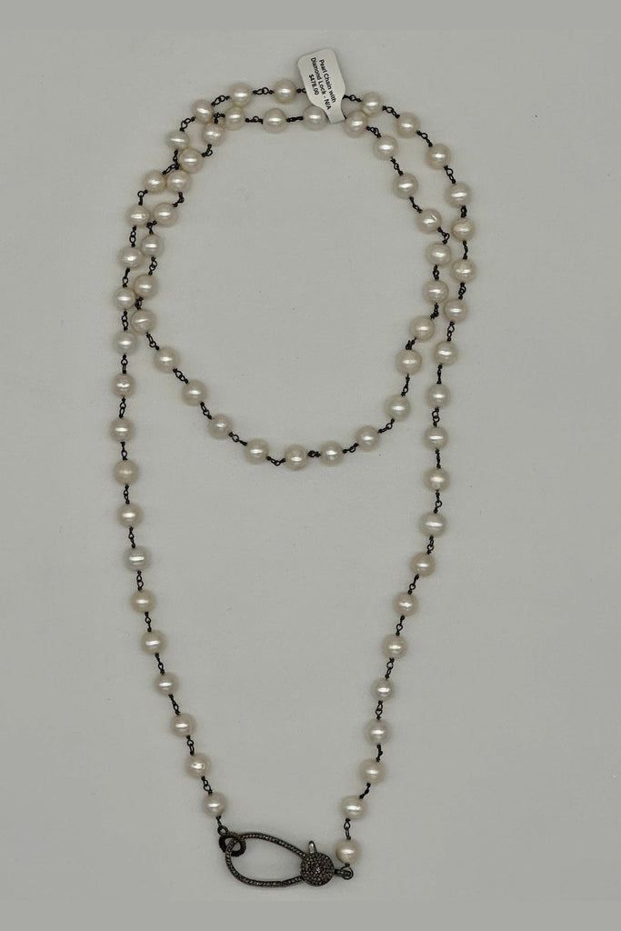 Evergreen Collections Pearl Chain with Diamond Lock