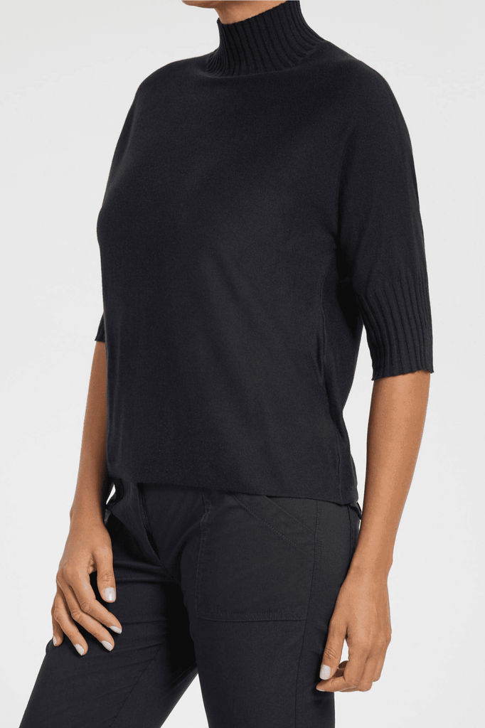 Ash Ribbed Mock Neck Sweater