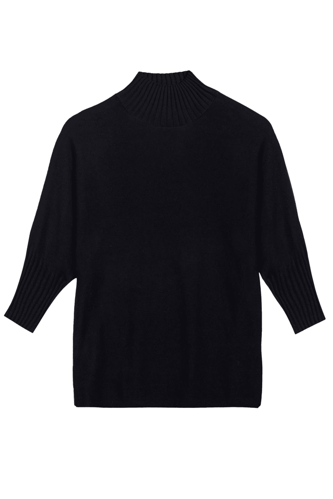 Ash Ribbed Mock Neck Sweater