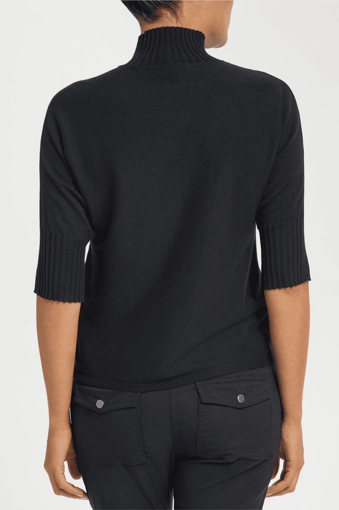 Ash Ribbed Mock Neck Sweater