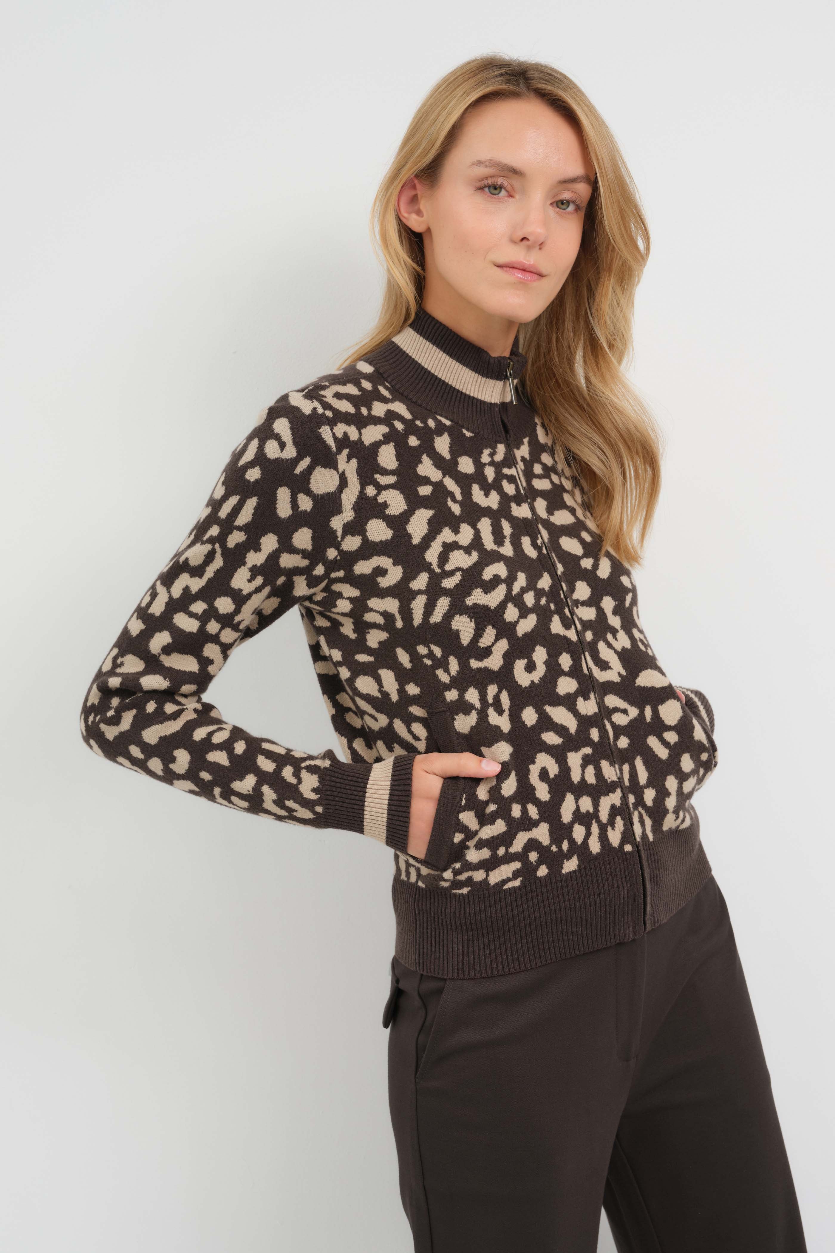 Bomi Cardigan - Urban Jungle/Latte & Espresso