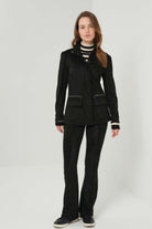 Kenya Faux Suede Safari Jacket - Black