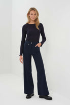 Harley Midweight Travel Wide Leg Pant - Navy
