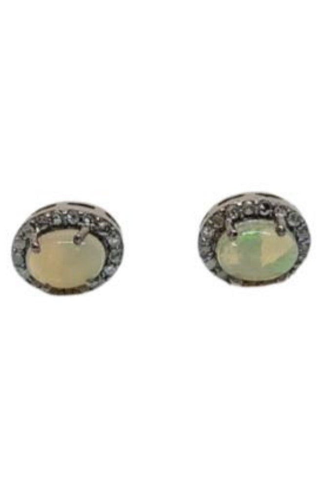 Opal & Pave Diamond Studs