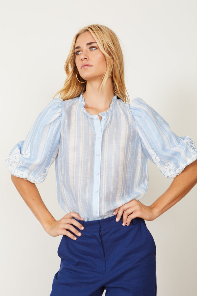 Celeste Sky Stripe Top