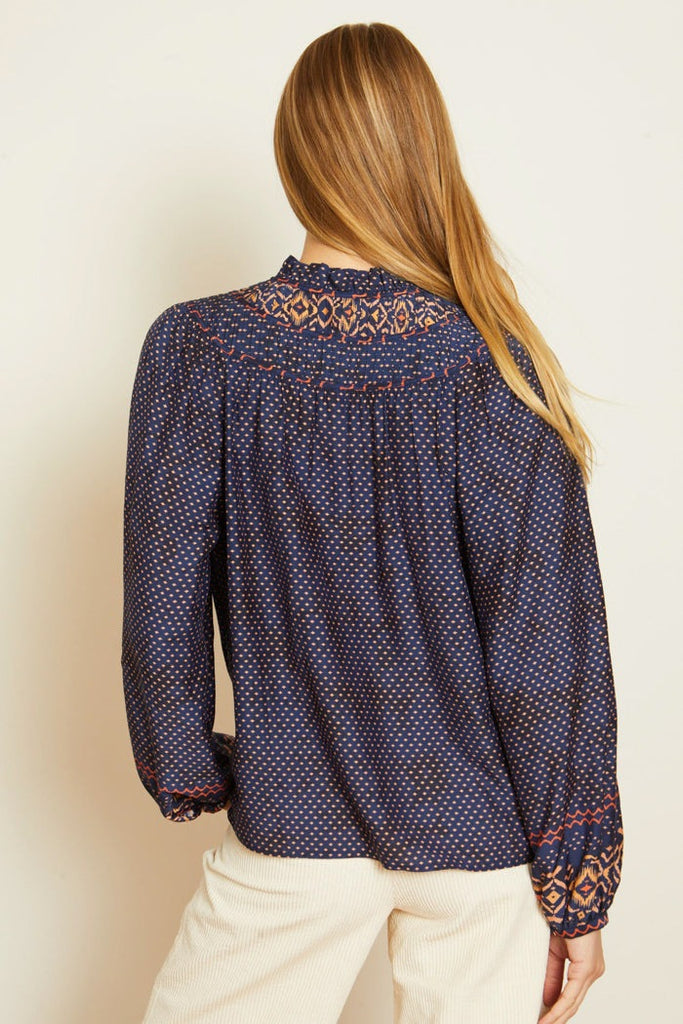 Solange Indigo Batik Top