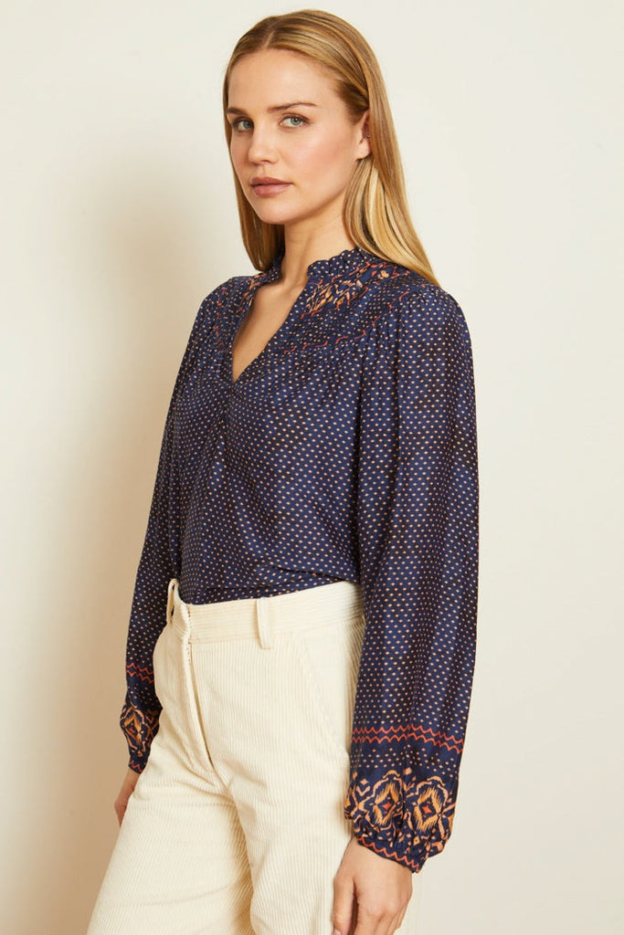 Solange Indigo Batik Top