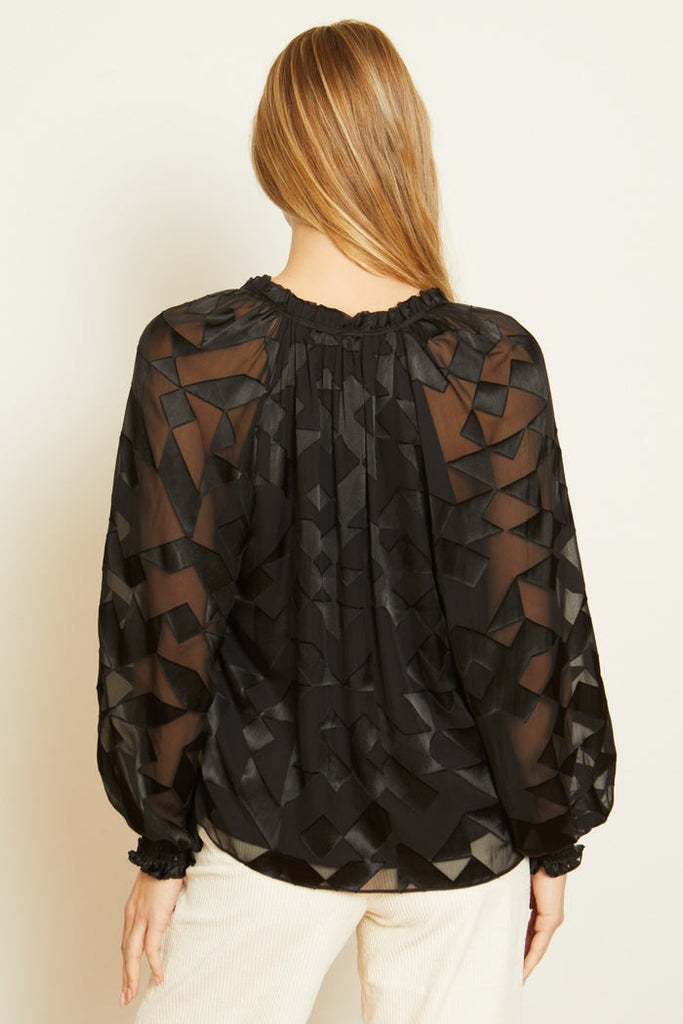 Miki Top - Black Geo Burnout