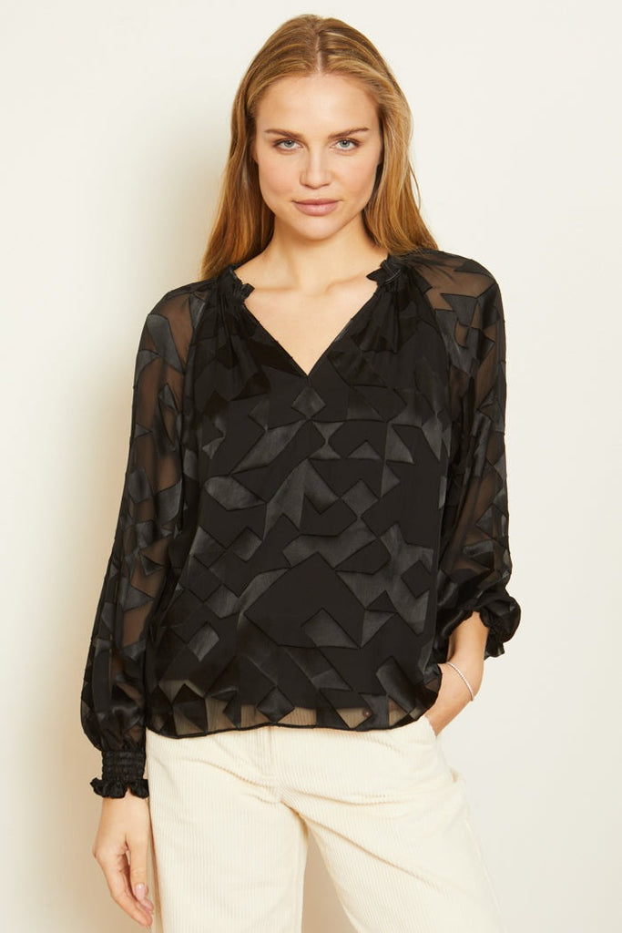 Miki Top - Black Geo Burnout