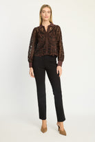 Emmie Top - Chocolate Brown/Black Lace