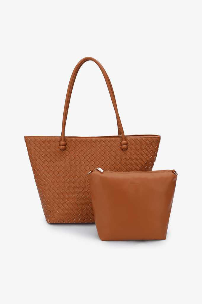 Celeste East West Tote Woven Brown