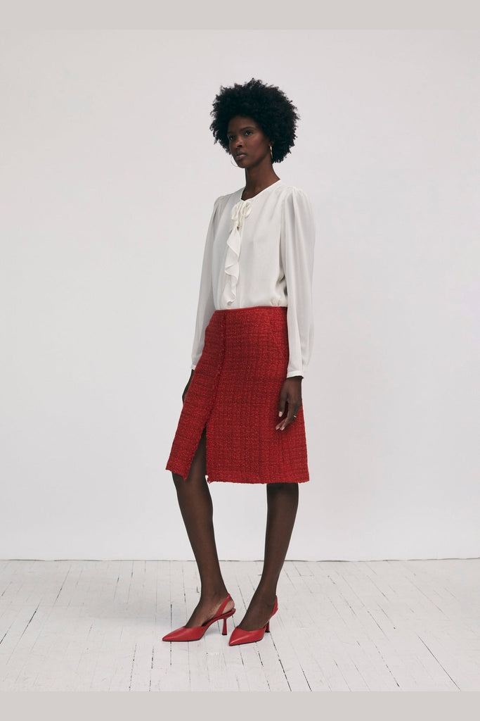 Tweed A-line skirt