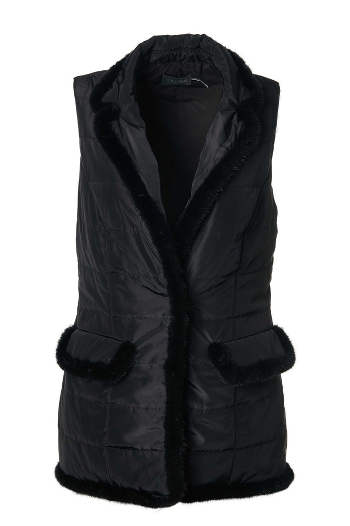 Mink Nylon Vest in Black