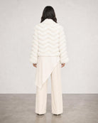 Silk Reversible Fur Bomber Jacket - Arctic White