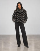 Silk Reversible Fur Bomber Jacket - Shadow Teal