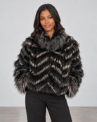 Silk Reversible Fur Bomber Jacket - Shadow Teal