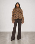 Silk Reversible Fur Bomber Jacket - Truffle Halo