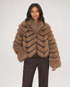 Silk Reversible Fur Bomber Jacket - Truffle Halo