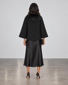 Diomi Tulip Cape with Fur - Black