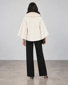 Diomi Tulip Cape with Fur - Off White