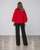 Diomi Tulip Cape with Fur - Rouge