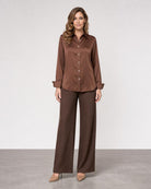 Slim Fit Blouse - Chocolate