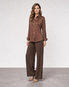 Slim Fit Blouse - Chocolate