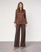 Slim Fit Blouse - Chocolate