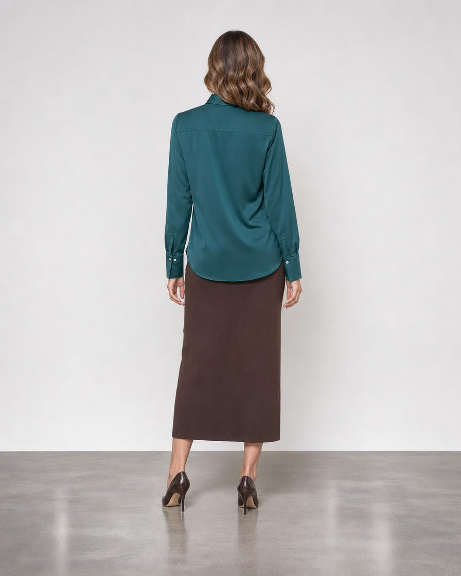 Slim Fit Blouse - Forest
