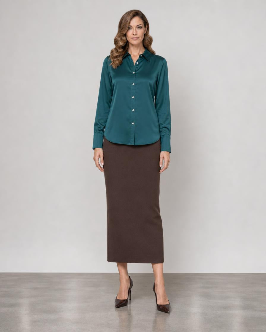 Slim Fit Blouse - Forest