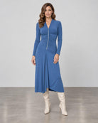Zip Dress - Dusty Blue
