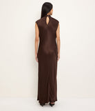 Astra Bias Mock Neck Dress - Molasses