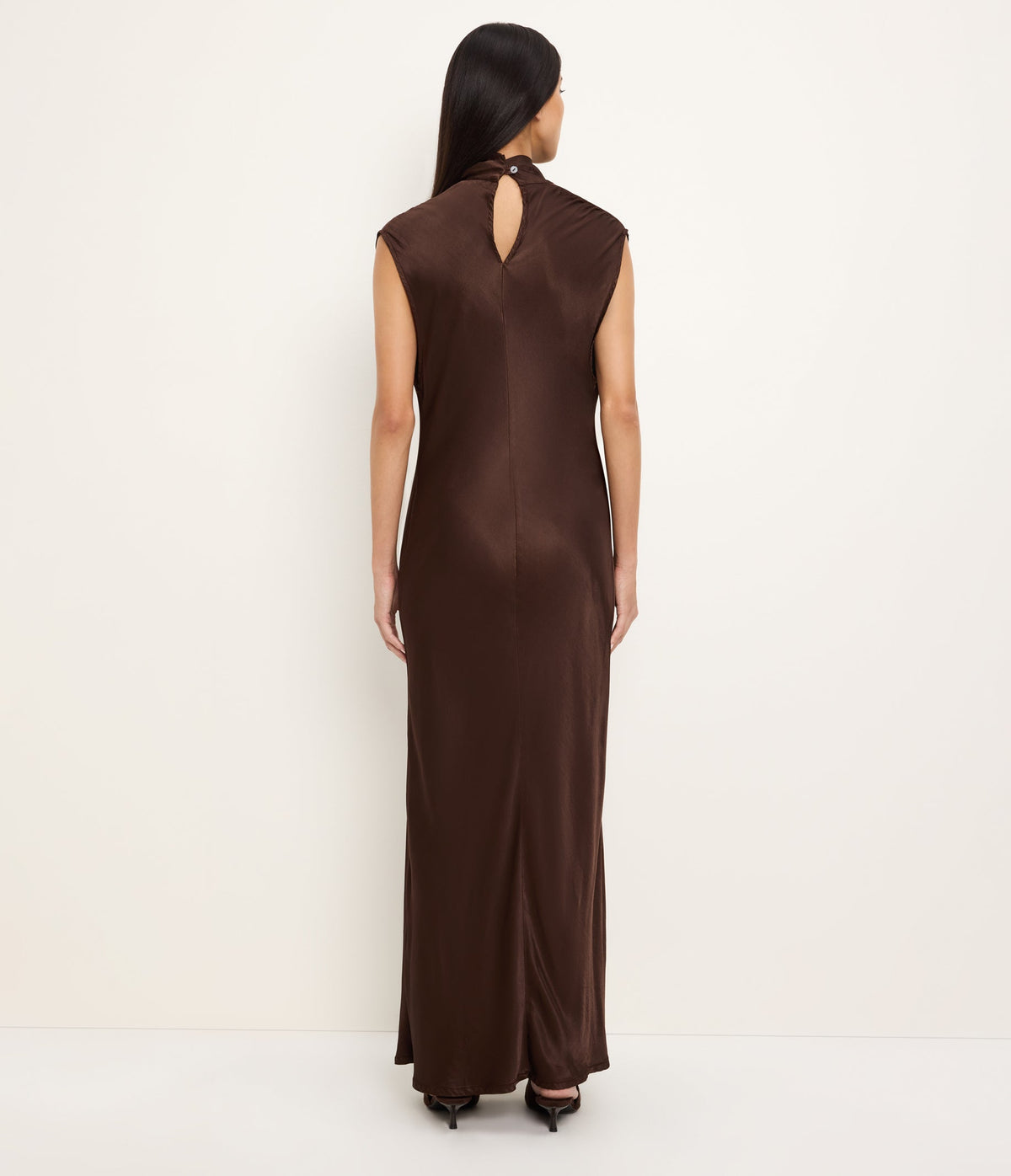 Astra Bias Mock Neck Dress - Molasses